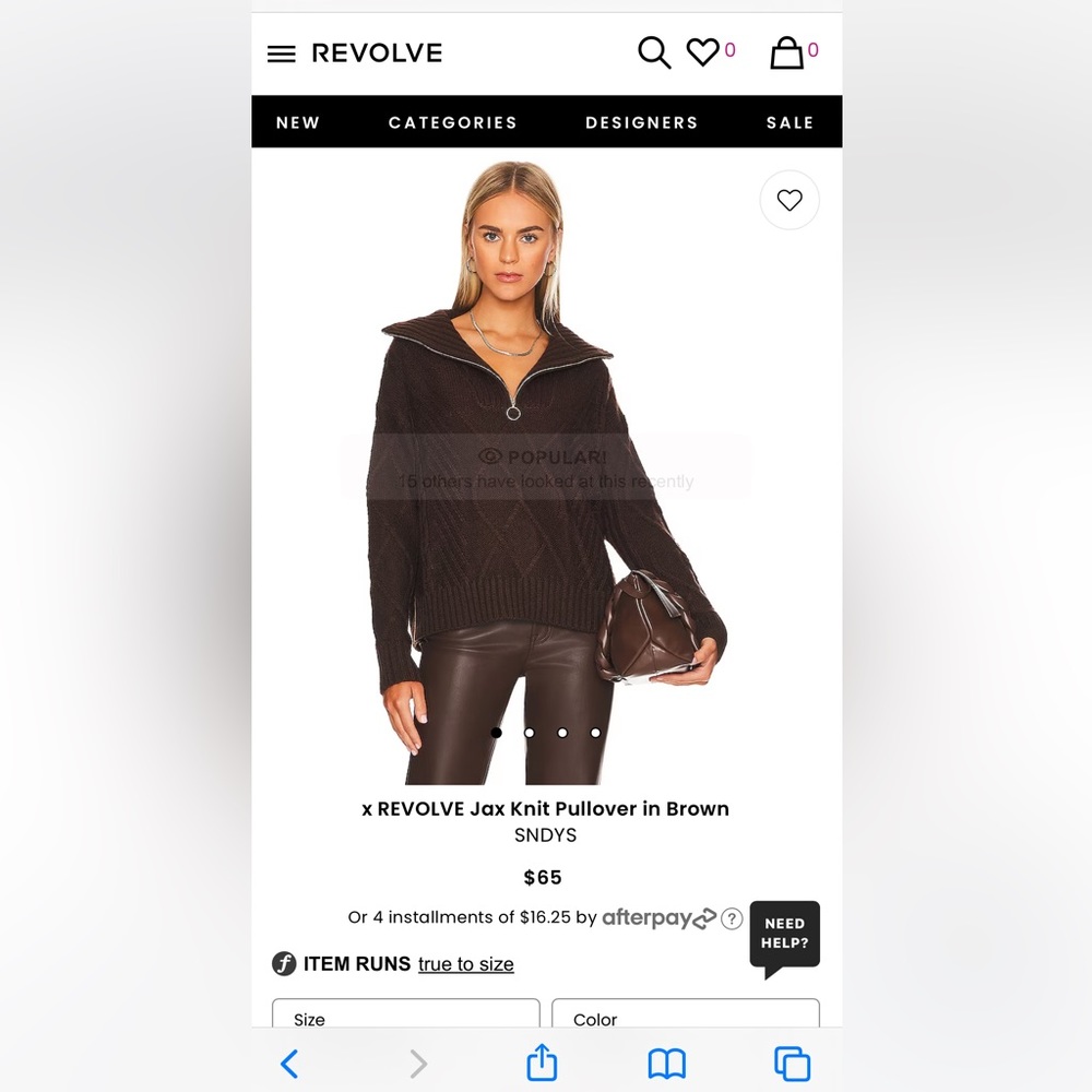 x REVOLVE Jax Knit Pullover in Brown
SNDYS